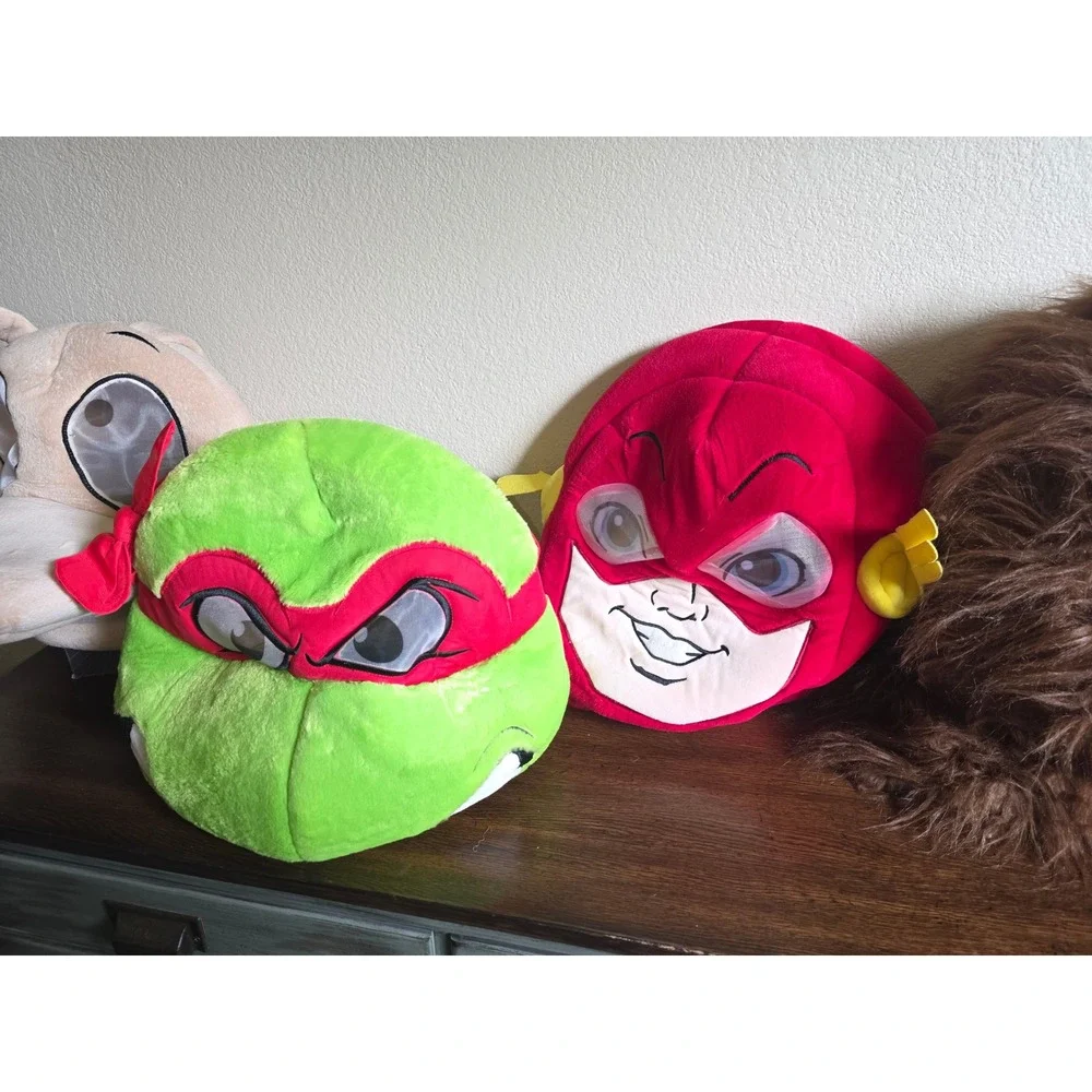 Dan Dee Plush Mascot Head Mask Lot TMNT Flash Deadpool Chewbacca Animal Costume